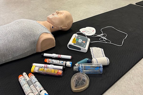 First Aid Course Perth manikins, health kit